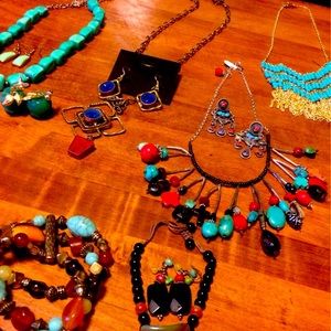19 piece Turquoise/Blues Jewelry Lot